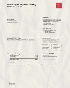 Wells Fargo Bank Statement PSD Template