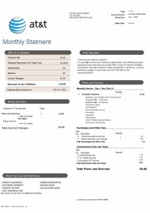 AT&T  Utility Bill PSD Template Download