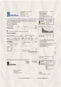 California SoCalGas Utility Bill 2023 PSD Template Download
