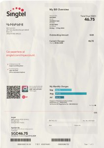 Singapore Singtel Utility Bill PSD Template Download